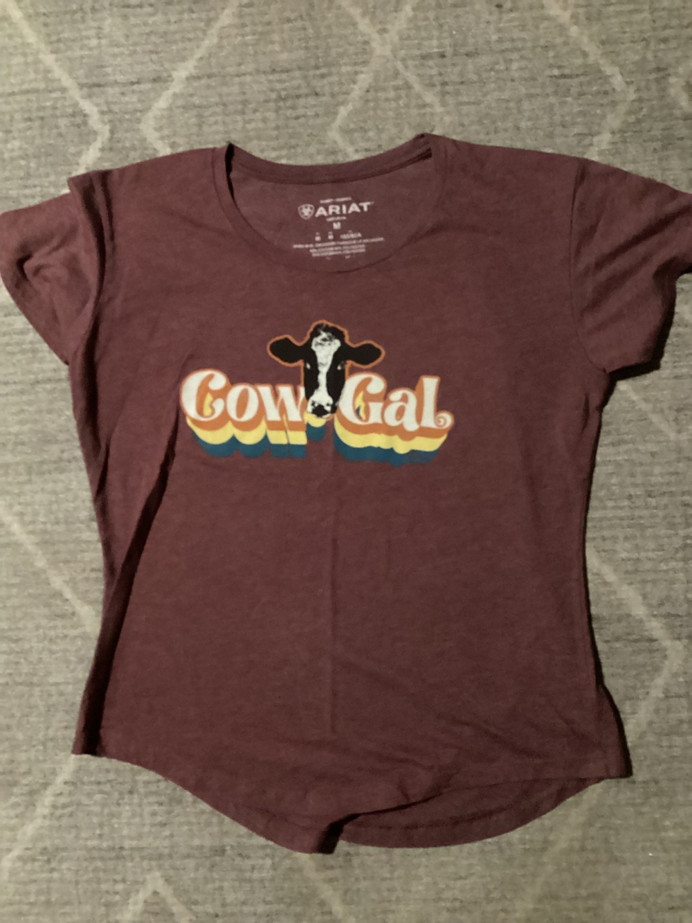 Ariat Burgundy 'Cow Gal' Retro Graphic Tee